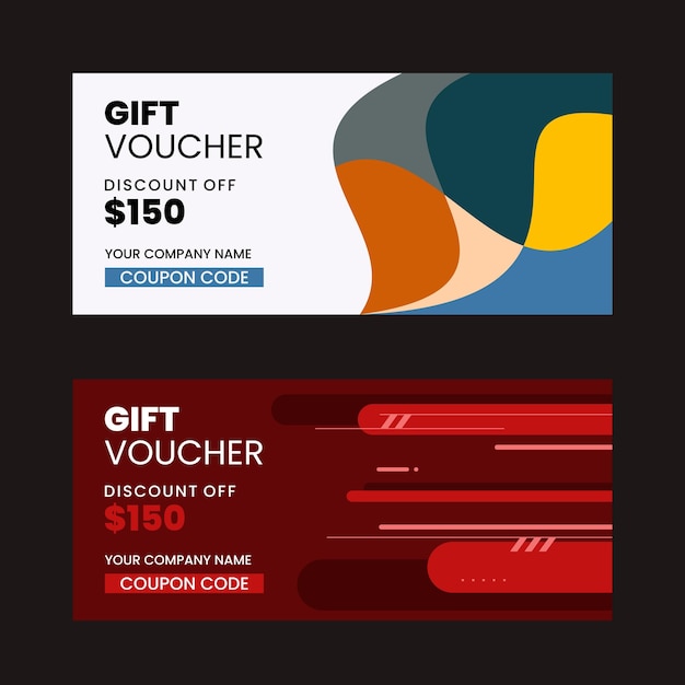 colorful gift voucher horizontal banners