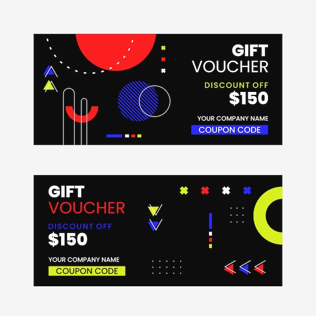 colorful gift voucher horizontal banners