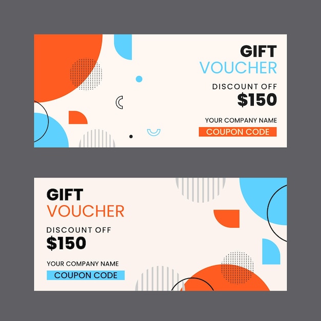 colorful gift voucher horizontal banners