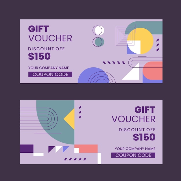 colorful gift voucher horizontal banners