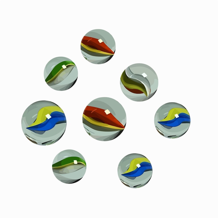 Vector colorful glassy marble balls vector illustration