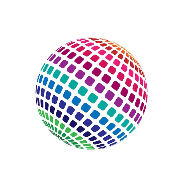 Vector colorful globe unique logo design