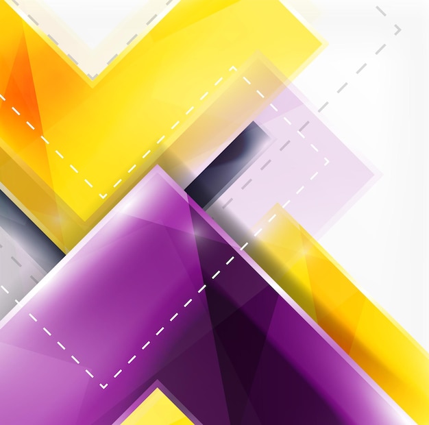 Colorful glossy arrow shapes Abstract background