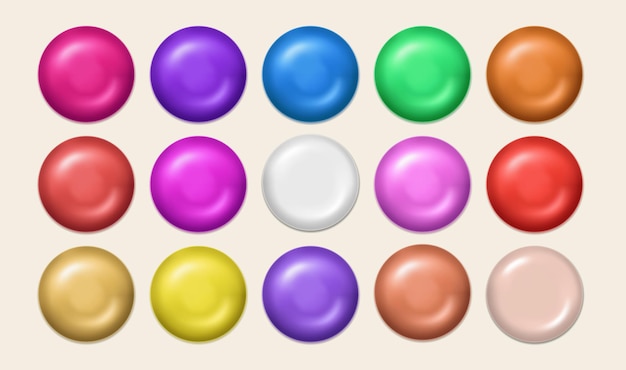 Colorful glossy button collection