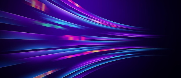 colorful glowing digital lights on blue background