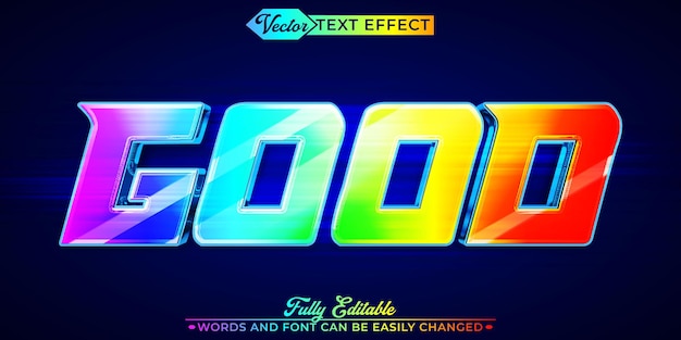 Colorful Good Vector Editable Text Effect Template