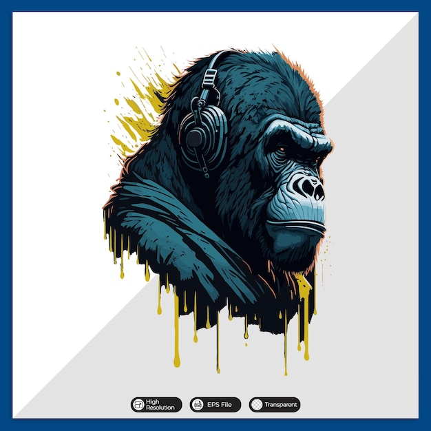 Vector colorful gorilla vector tshirt design