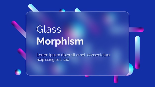 Colorful gradient background with glass morphism. vector template futuristic trendy design