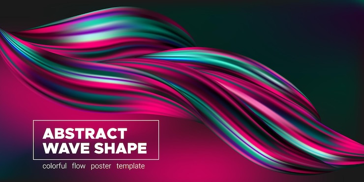 Vector colorful gradient background with wave liquid shape