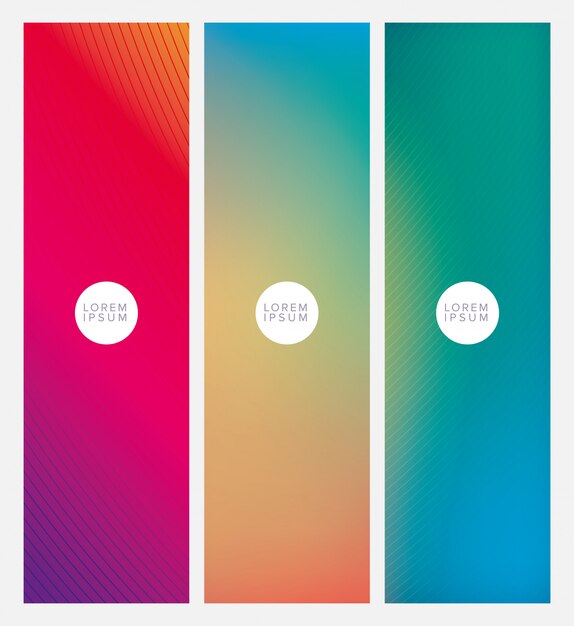 Colorful gradient backgrounds frames with circle place for text design