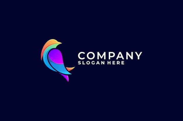 Colorful gradient bird logo