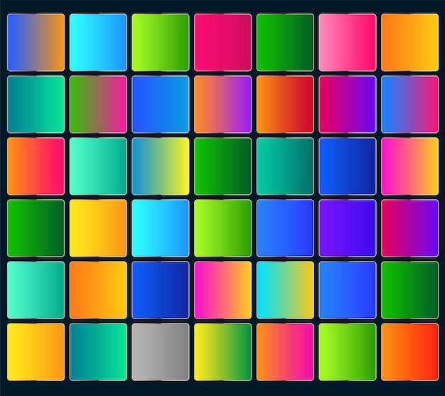 Colorful gradient collection swatch design modern gradient colorful slots and groups of multicolor