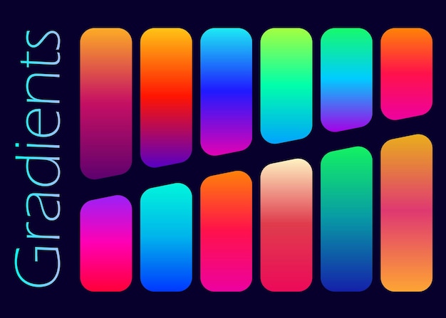 Vettore modello di raccolta di gradienti colorati