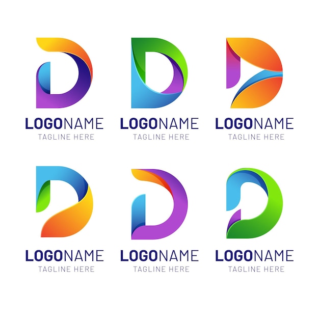 Collezione di logo colorato gradiente d