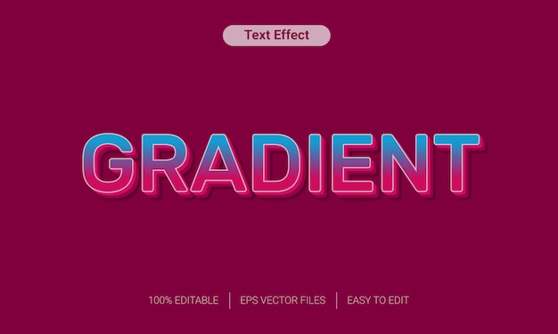 Colorful gradient  editable text effect