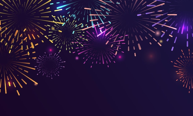 Vector colorful gradient fireworks background. suitable for new year celebration designs