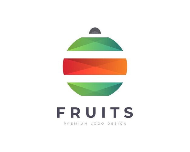 Modello di vettore di progettazione di logo di frutta sfumata colorata per la tua attività aziendale