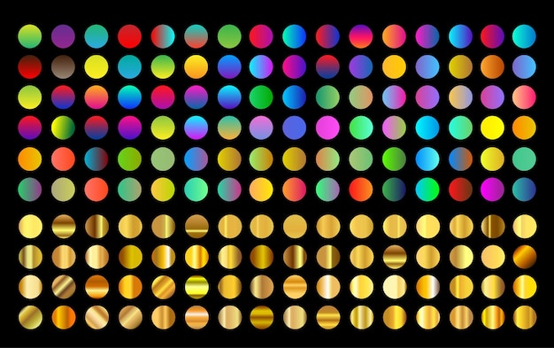 Colorful gradient and golden gradient collection