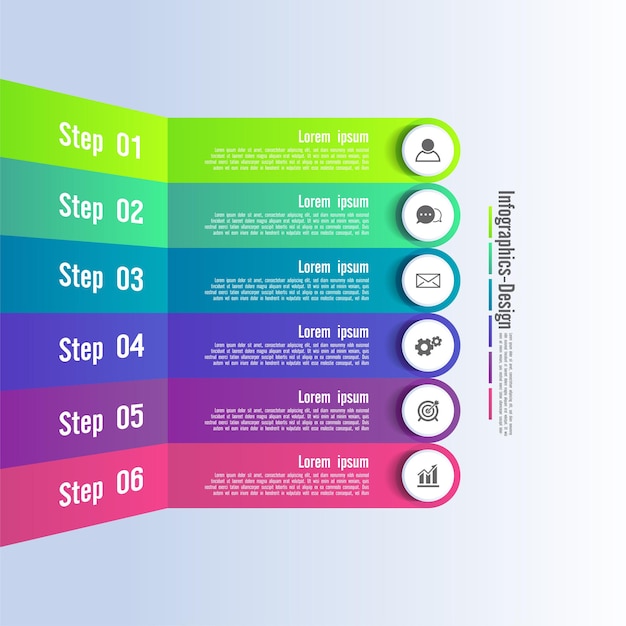 Красочные градиентные инфографические шаги для абстрактного дизайна фона