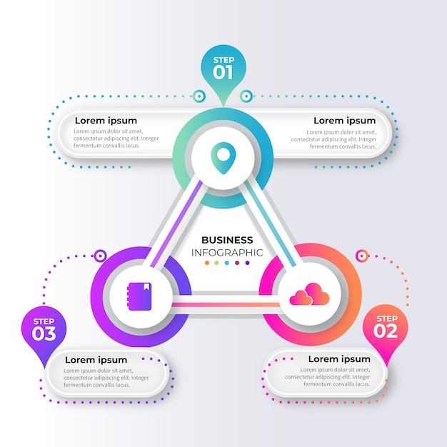 Colorful gradient infographic steps