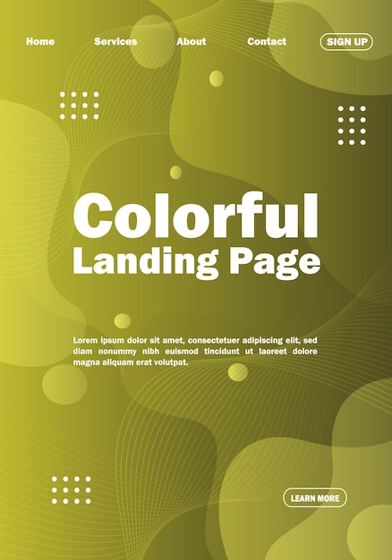 Colorful gradient landing page design