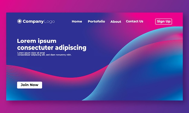 Colorful gradient landing page