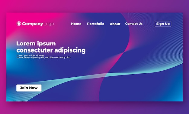 Colorful gradient landing page