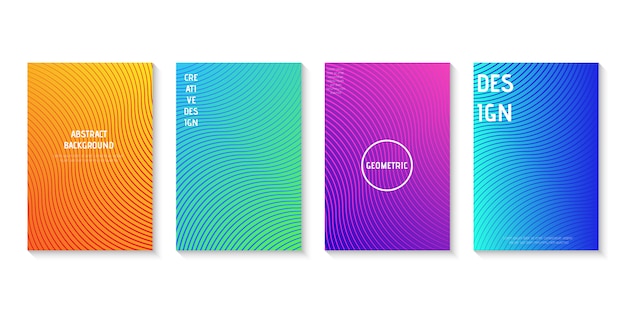 Colorful gradient line set cover design background