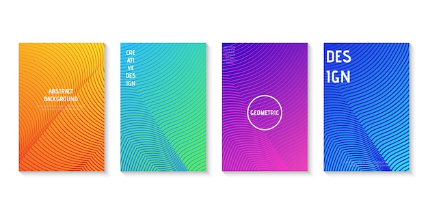 Colorful gradient line set cover design 