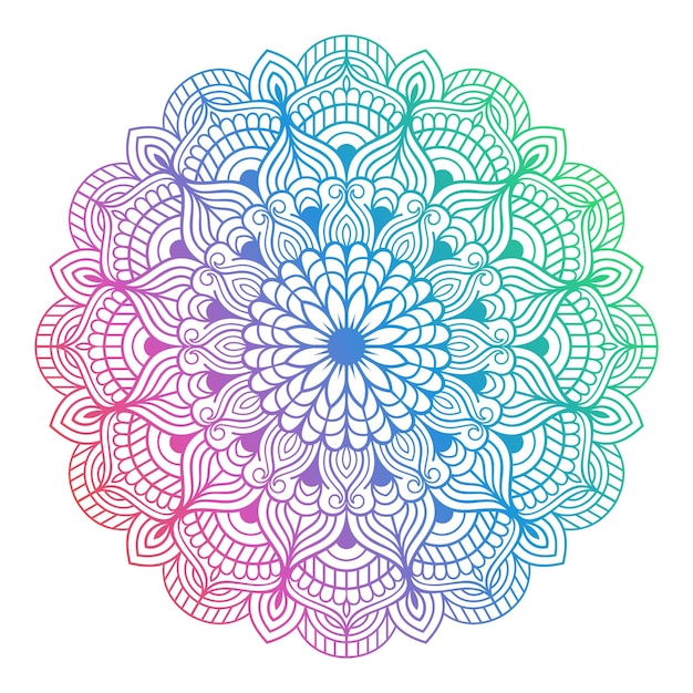 Vector colorful gradient mandala background