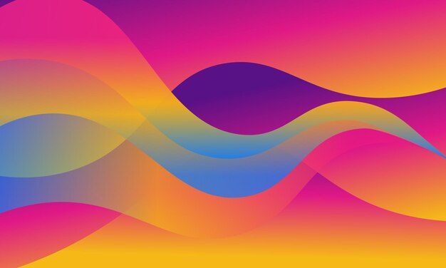 Colorful gradient reflection on wave background. Colorful template for your design.