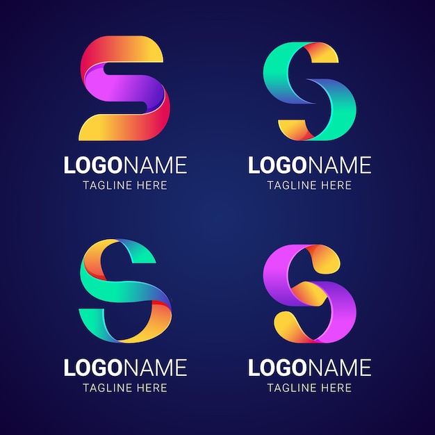 Vector colorful gradient s logo collection