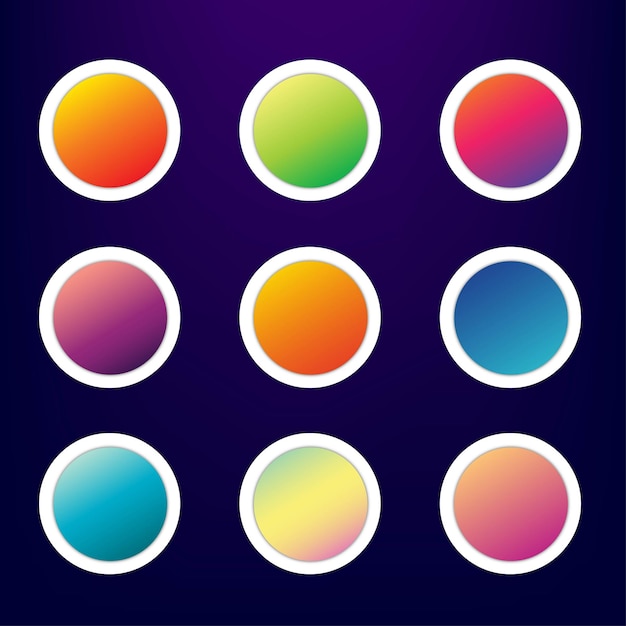 Vector colorful gradient set