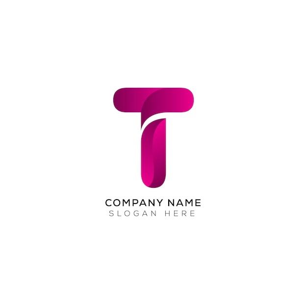 Colorful gradient t logo template set