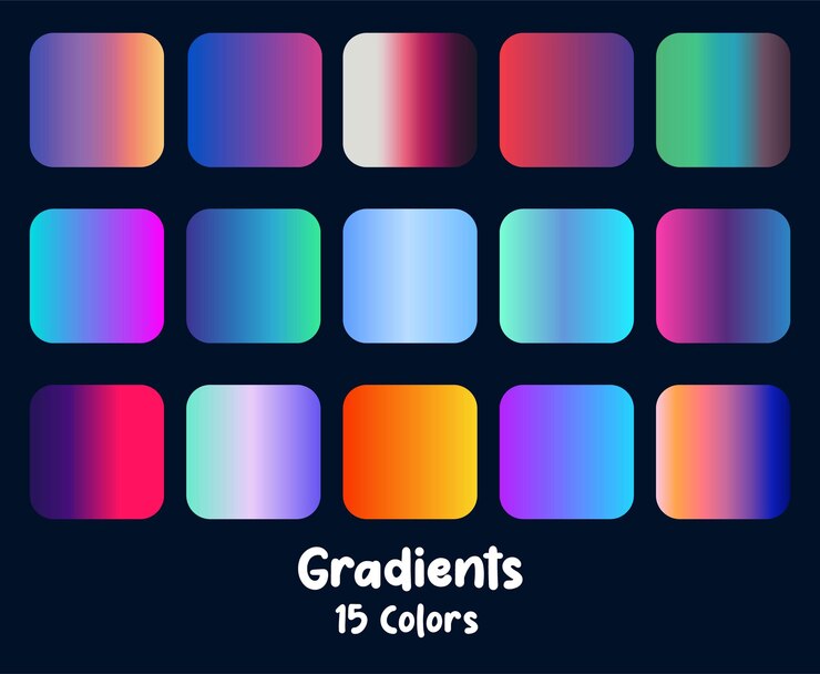 Colorful gradient tone set for modern presentation vector