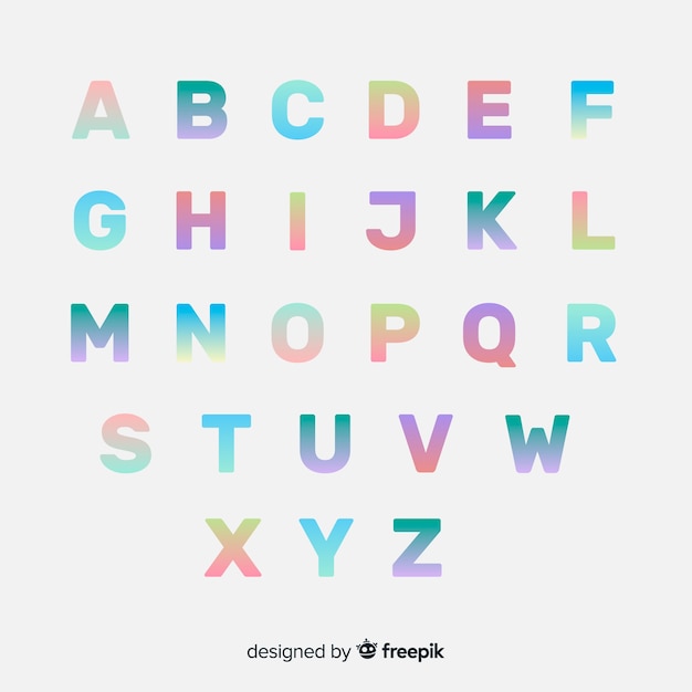 Colorful gradient typography