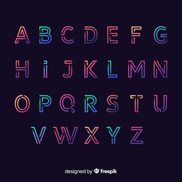 Vector colorful gradient typography