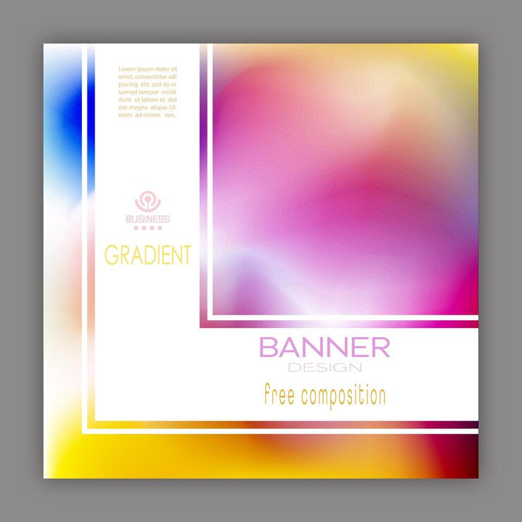 Vector colorful gradient with blur elements a template for a modern cover banner and title page an idea for the corporate design of a brochure report booklet or presentation attractive style