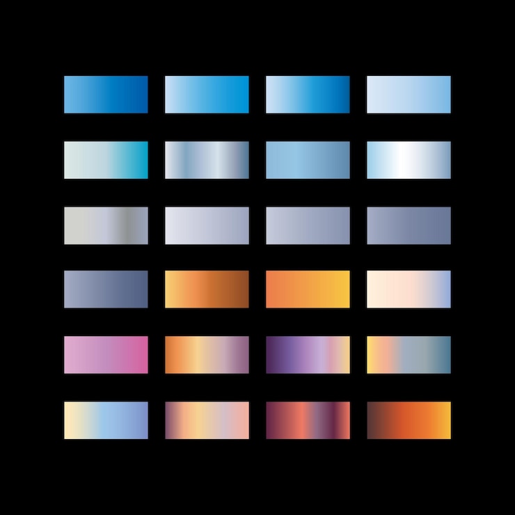 Vector colorful gradients in different color element set