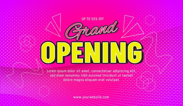 Vector colorful grand opening banner