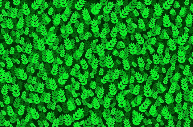 Colorful Green Leaves Seamless Pattern