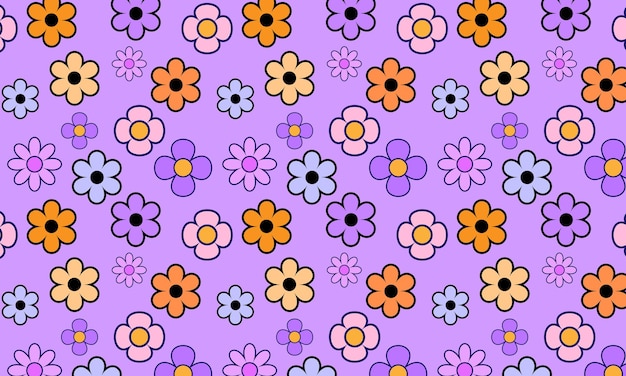 colorful groovy floral pattern