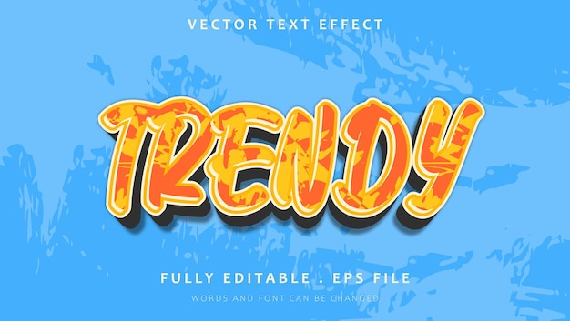 Vector colorful grunge paint trendy editable text effect design