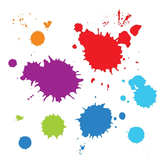 Vector colorful grunge splashes drops