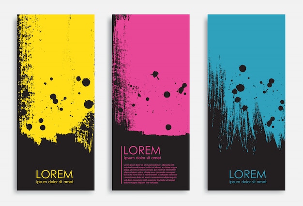 Colorful grungy banners set