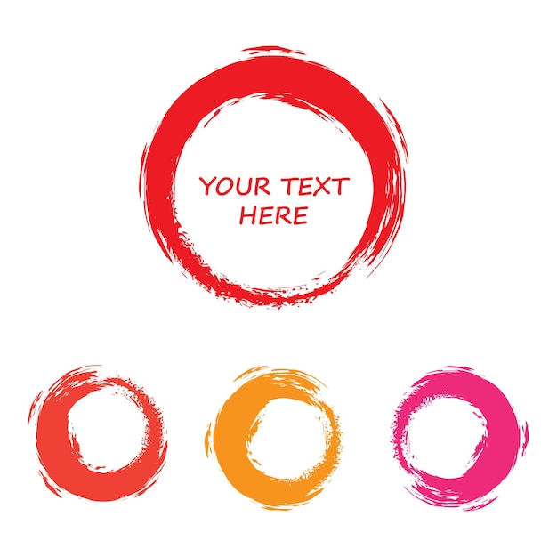 Colorful Grungy Circular Shape Frame With Grungy Effect Vector