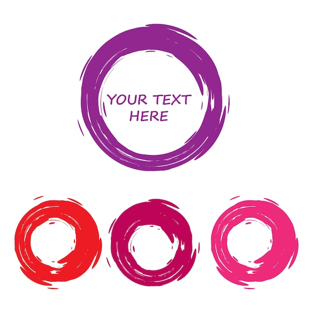 Colorful Grungy Circular Shape Frame With Grungy Effect Vector