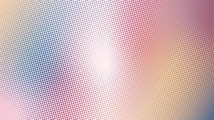 Vector colorful halftone background design template abstract dots pattern vintage texture element pinky gradient rainbow romantic color valentine love couple rounded shape polkadotted polkadot