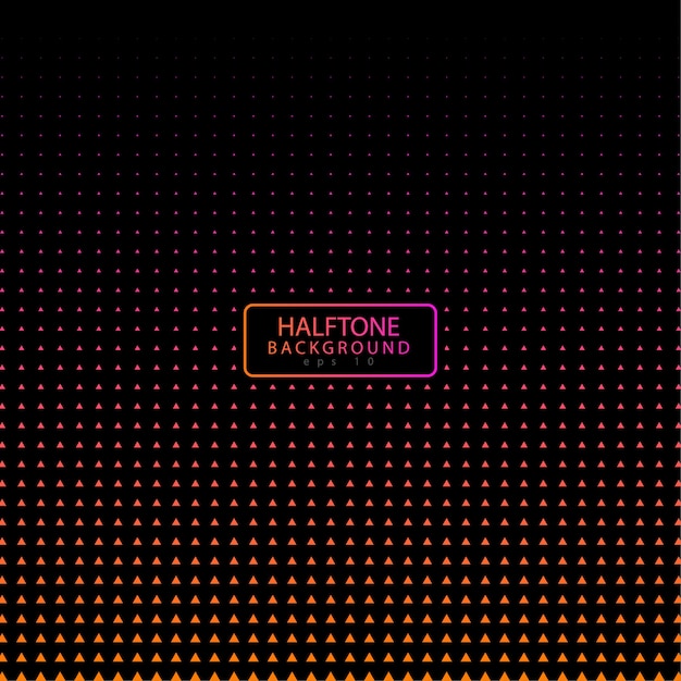 Colorful halftone background with triangle shape