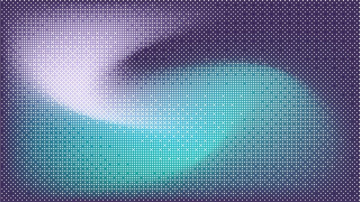 Vector colorful halftone dark wavy dots gradient texture